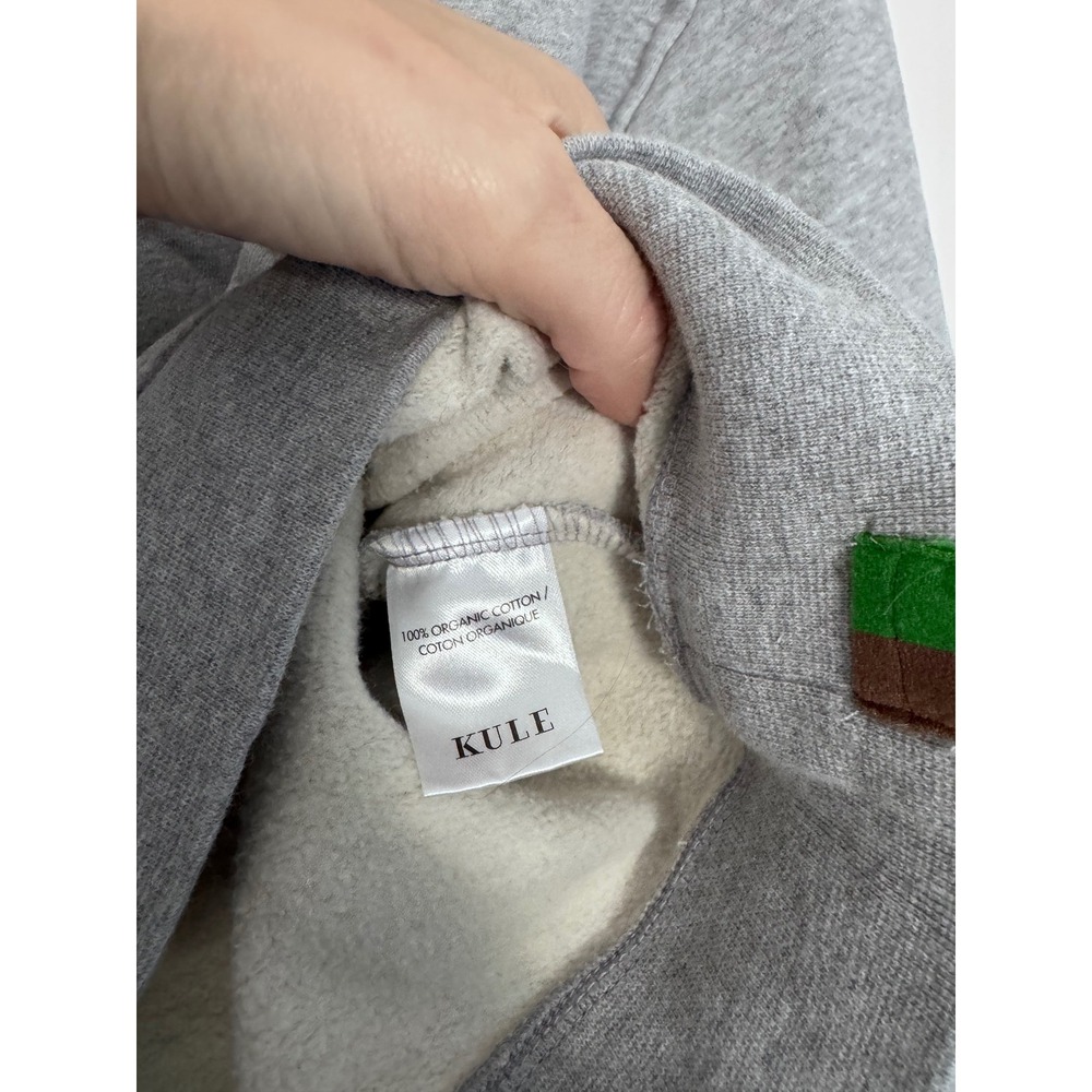 Kule LOVE Sweatshirt Heather Gray Cotton Crewneck Pullover Size M - Picture 4 of 5
